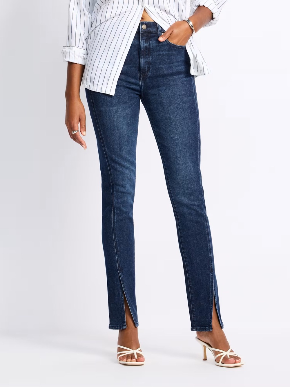 NWT DAZE Denim Downtown High Rise Split Slim Jeans!